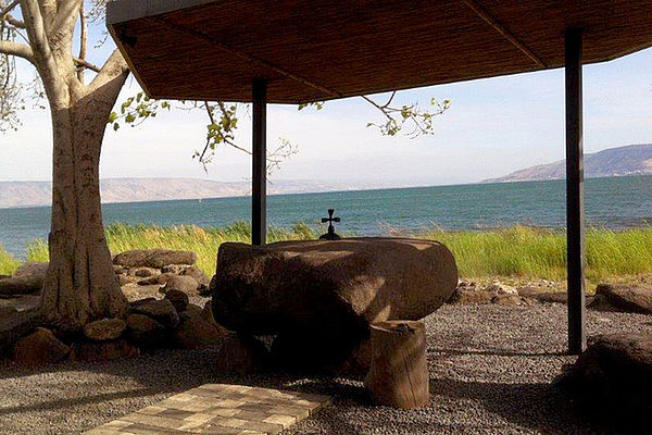 Ort zum stillen Gebet am See Genazareth
