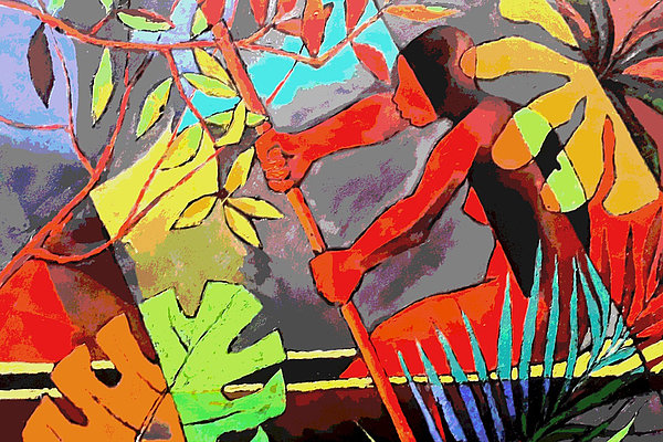 Der Fluss Río Atrato, gemalt von Fredy Sanchez, ist die Lebensader der Menschen in Pater Hinojosas Heimatdiözese Quibdó. 